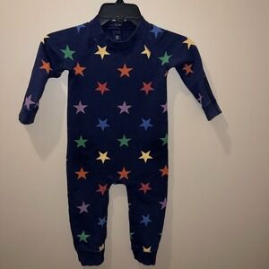 Primary Long Sleeve Heathered Stars Romper 18-24 months Blue Boutique Infant